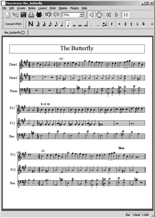 Later screen shot of MuseScore